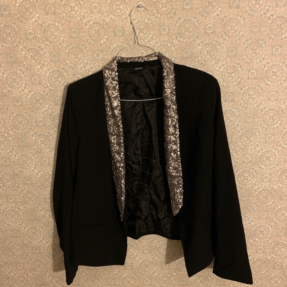 a.n.a Black Blazer with Silver Sequins